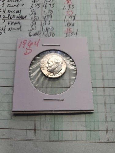 1964 D ROOSEVELT DIME , 90% Silver BU