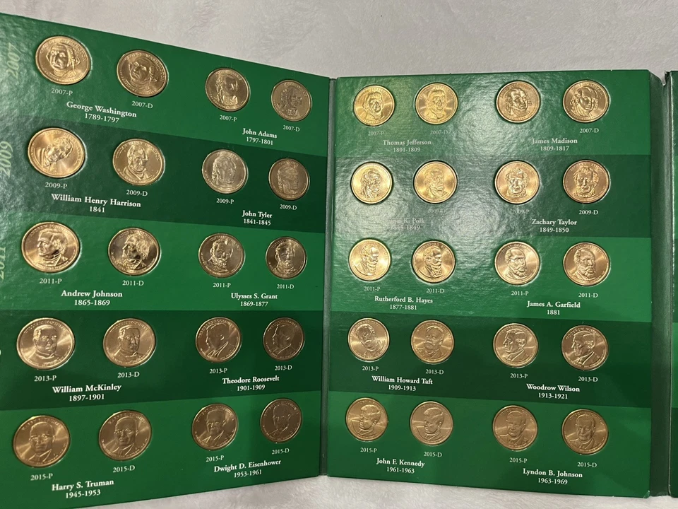 Juego completo de 80 monedas de dólar presidencial 2007-2020 diseño sin circular Foto 2 de 4