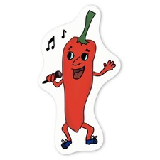 Aufkleber Sticker "Singende Chili" (DW040620)