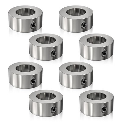 8Pack 5/8'' Bore Zinc Plated Carbon Steel Shaft Collars  Heavy Duty Set Screw ...
