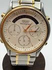 RARE VINTAGE SEIKO 7A34-7000 Quartz Chronograph Two-Tone Stainless Steel Watch