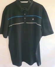 Travis Mathew Mens XL Short Sleeve Polo Shirt Black