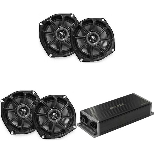 Kicker Marine KPX300.4 Powersports & Motorcycle Amp & (2) 5.25" Speakers (4 O...