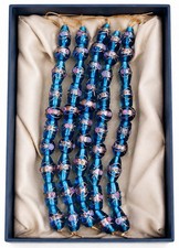 5 Strands Lamp Work Glass Beads Mixed shapes Sizes, Duty Paid Door Delivery.