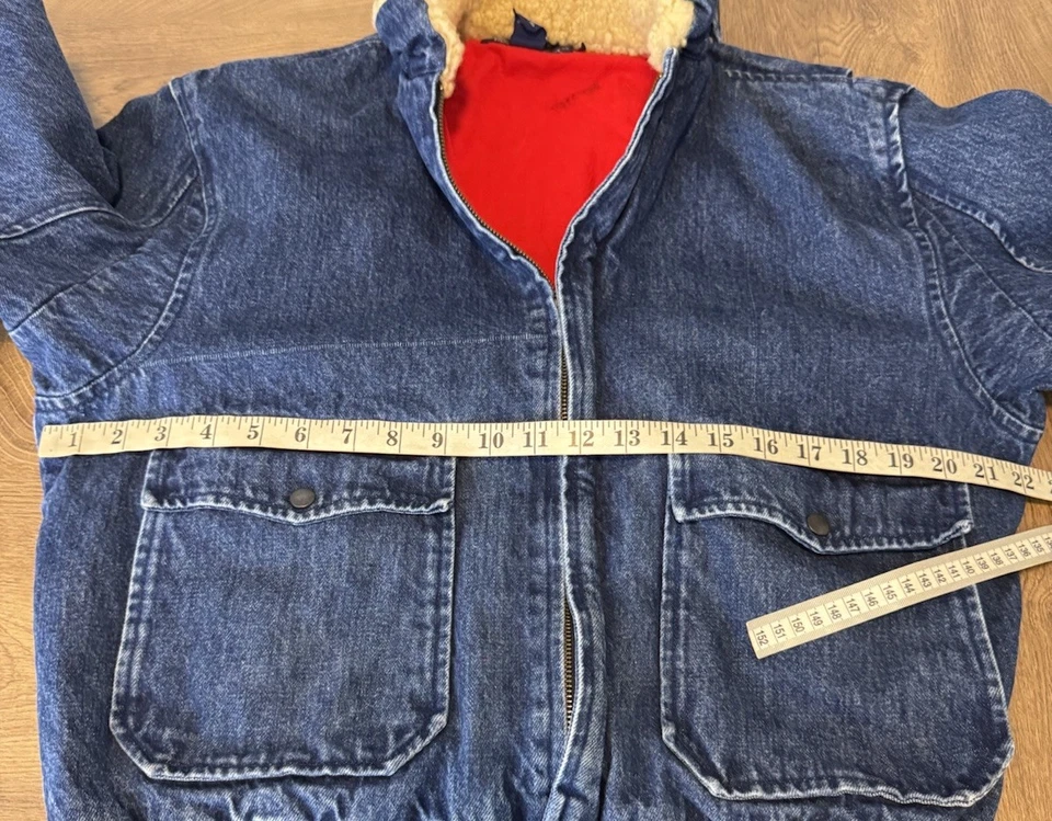 Polo Ralph Lauren Pequeño Cuello de Oveja Chaqueta de Bombardero Denim Azul RRL Abrigo De Colección Foto 4 de 4