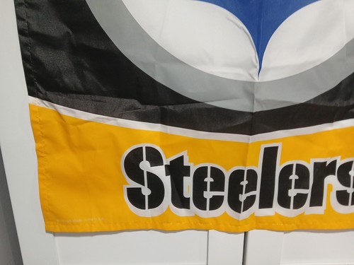 BANDIERA verticale vintage made in USA NFL PITTSBURGH STEELERS 27 da 37 WINCRAFT - Foto 5 di 14