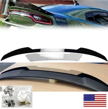 Fit 15-23 Charger SRT Hellcat 2 Pcs BK Decklid Spoiler Gurney Flap Wicker bill 