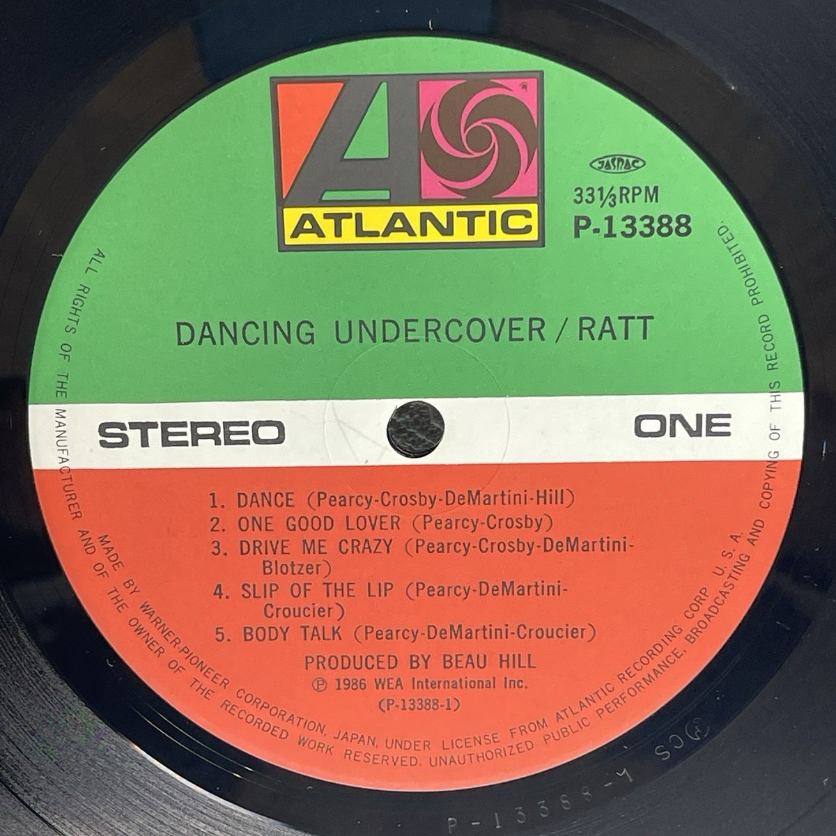RATT Dancing Undercover 国内盤 LP 帯 P13388 Ratt – Dancing Undercover / LP 1986 P-13388 w/OBI Japan EX/EX