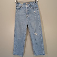 Levi's Ribcage Straight Ankle Jeans Denim Classic Retro Casual - Size 26