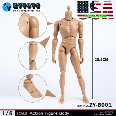 ZY TOYS B001 1/6 Custom Hot Toys Nude Body Narrow Shoulder For TTM18 TTM21  USA 
