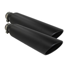 Pair Of Two Universal Angle Cut Coated Black Exhaust Tips 2.5 Pair Of Two Universal Angle Cut Coated Black Exhaust Tips 2.5