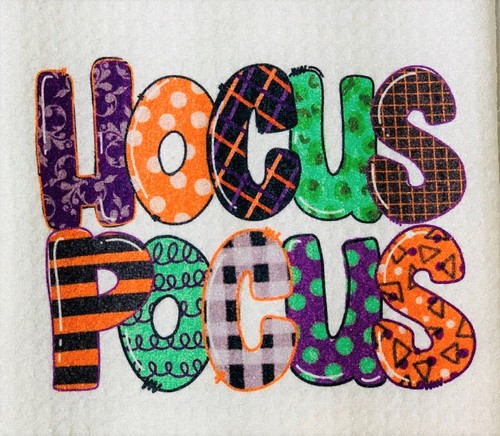 Hocus Pocus Halloween Microfiber Waffle Weave Kitchen Dish Towel - 第 2/2 張圖片