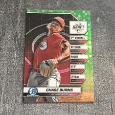 2024 Bowman Draft Chase Burns Night Green Refractor 51/99 Reds
