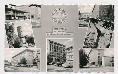 AK um 1965 Mehrbild-AK Banken u.a. Lampe-Bank West-LB Dresdner Bank Bielefeld