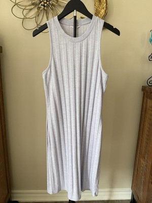 Splendid Light Lilac Knit Tank Dress Sleeveless Crew Neck Women s Size L