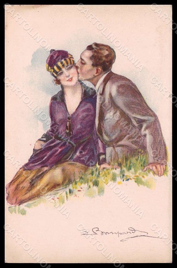 Bompard firmato artista coppia romantica Lady Kiss serie art deco 430-6 pezzi VK7482