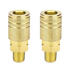 2 Packs 1/4" NPT M-Style Quick Connect Air Hose Fittings, High Flow Industrial