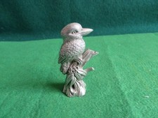 UNMARKED PEWTER? KINGFISHER ORNAMENT  2 INCHES HIGH