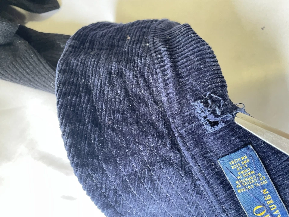 AS3#Polo Ralph Lauren Pana Cubo Sombrero Azul Marino 100% Algodón Talla Única De Colección Foto 4 de 4