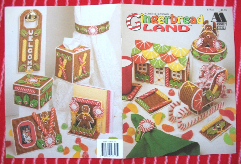 2 Gingerbread Project Books Plastic canvas & Crochet House - Image 3 of 4