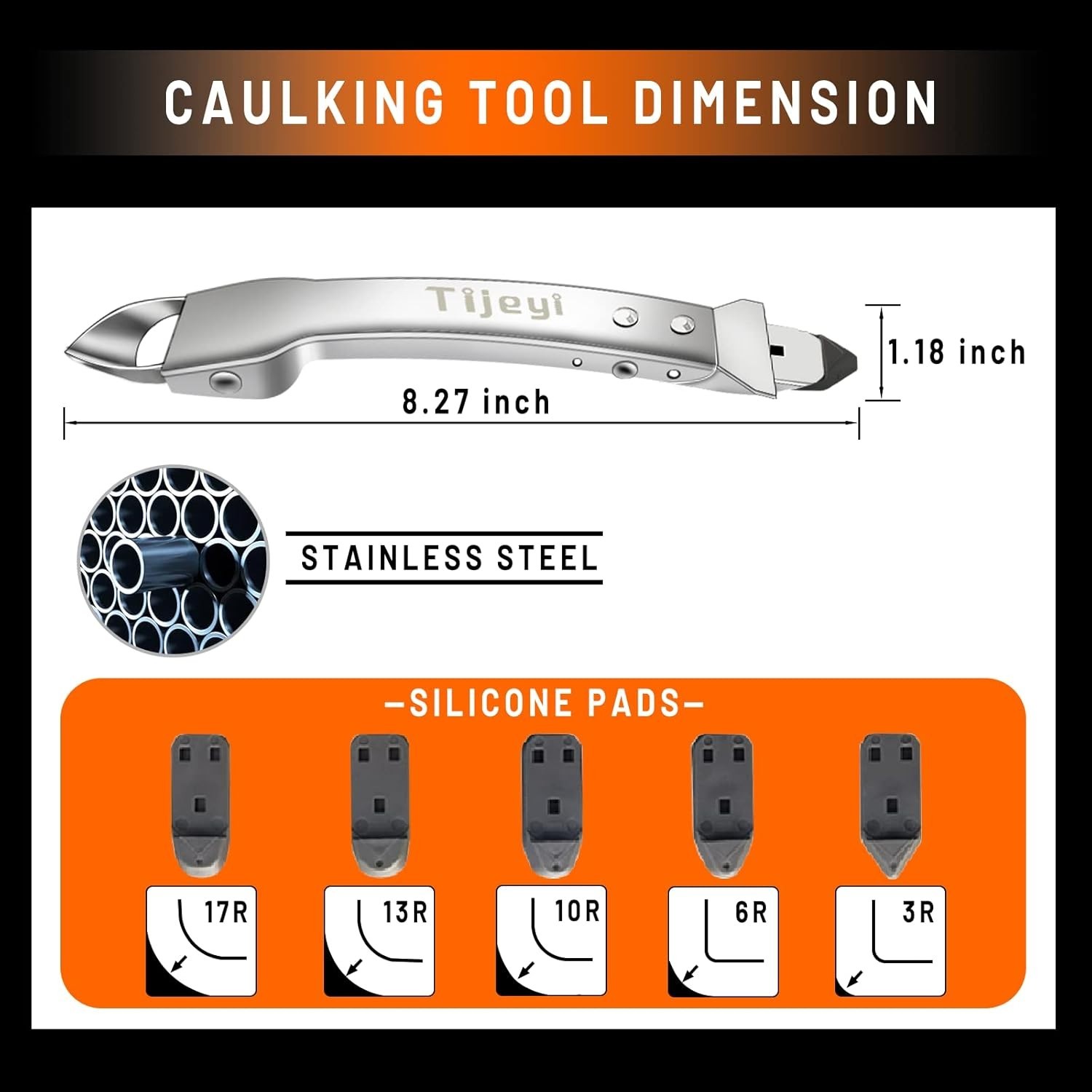 Caulking Tool Kit Stainless Steel 4 in 1 Tile Caulk Remover Silicone Scraper