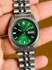 Seiko 5 Automatic 7009 Green Sunburst Dial | Day Date | Japan Made Vintage