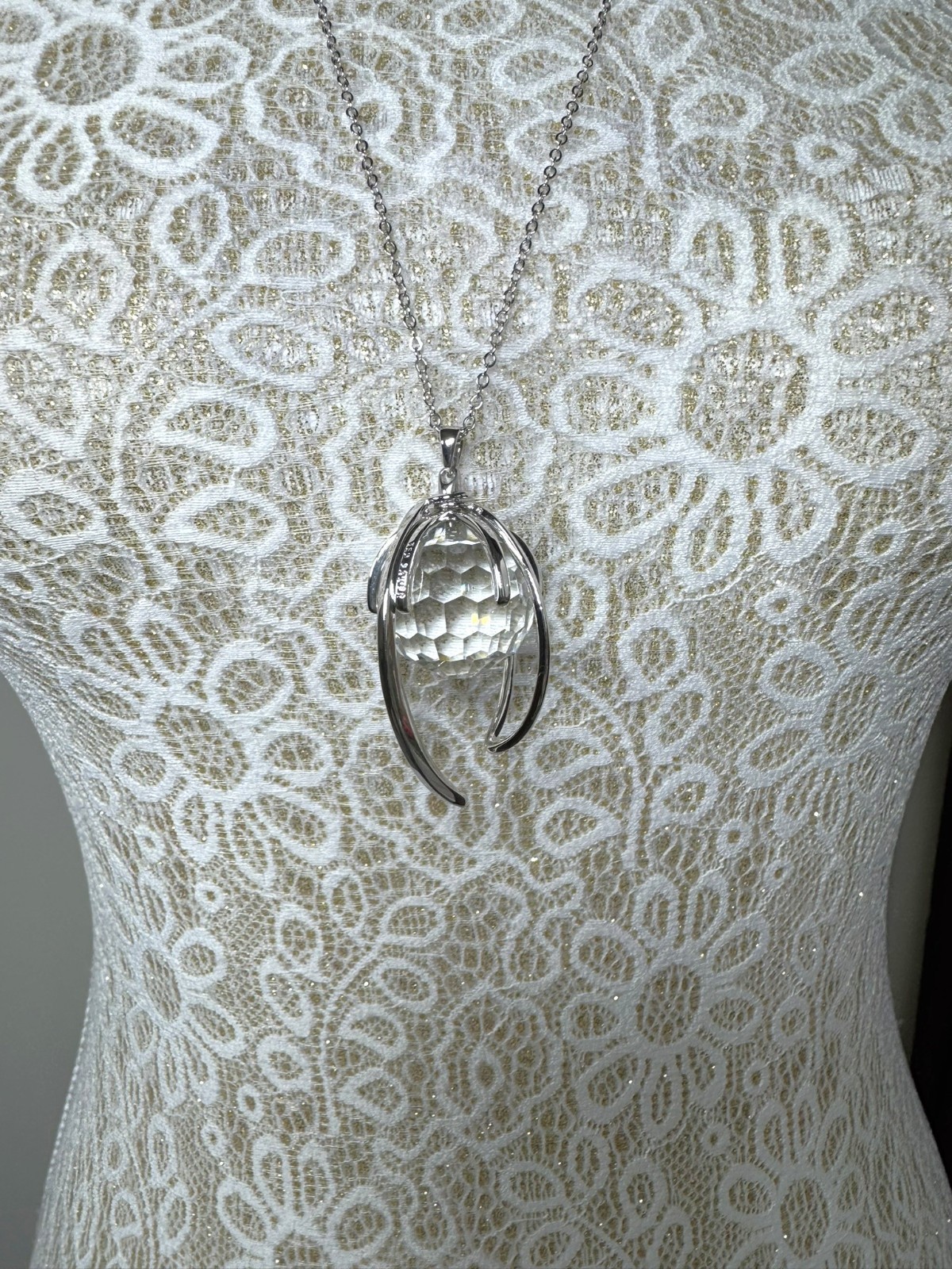 Ted Baker Silver Crystal Orb Statement Pendant Ne… - image 3