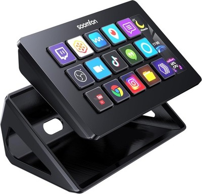 SOOMFON Stream Controller Deck mit 15 anpassbaren LCD Makrotasten, auslösen von 