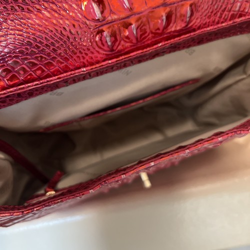 Brahmin Liz Red Dragon Melbourne Genuine Leather Medium Metallic Backpack NEW - Picture 4 of 7