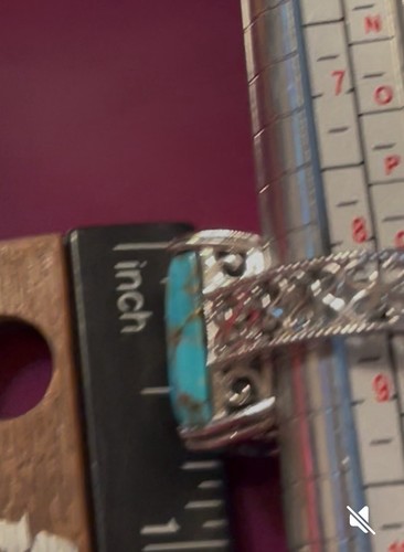 Beautiful FZN 925 Silver Turquoise Size 8.5 - Picture 7 of 7