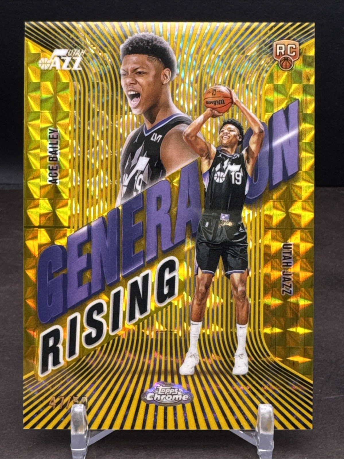 Ace Bailey 2025-26 Topps Chrome Generation Rising Gold Refractor 47/50 Jazz TF1