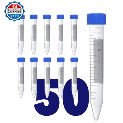 Kashi Scientific 15mL Centrifuge Tubes, Sterile, Screw Cap, Conical, Blue
