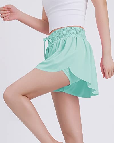 Girls Flowy Shorts, 2 in 1 Preppy Butterfly Shorts with Spandex Liner for - Picture 4 of 6