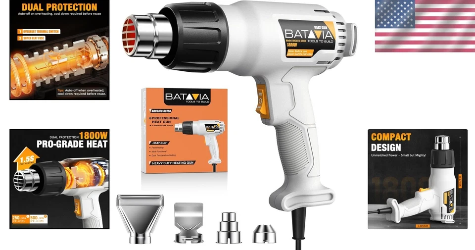 Pistola de calor remodelación de aire caliente tubo retráctil envoltura de vinilo artesanías 1800 W Foto 2 de 4