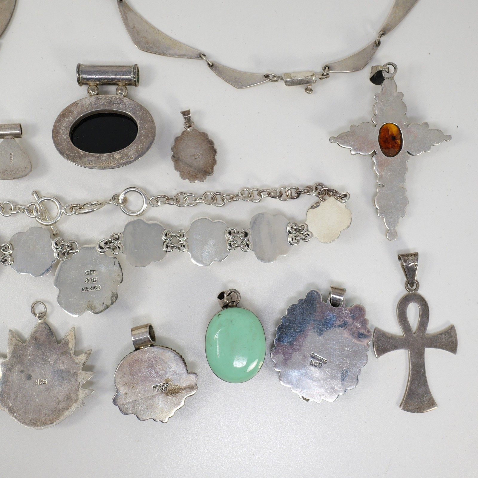 16pc Assorted Mexico Sterling Silver Pendants (13… - image 13