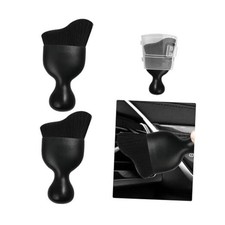 Ziciner Car Detailing Brush, Curved Soft Bristles Auto Removal Dust 2 PCS Black