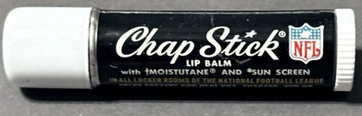 Vintage 1960 s NFL ChapStick Made in USA Metal Tube  In All Locker rooms  Red