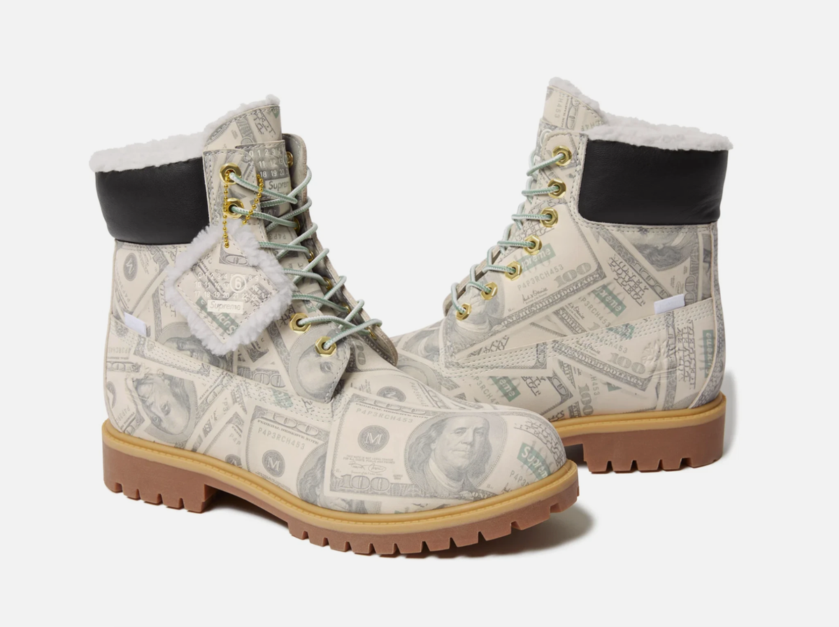 NIB Men's Timberland x Supreme x MM6 Maison $100 Bills 6
