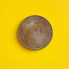 100 Pesos M&uuml;nze aus Kolumbien von 2017 (sehr sch&ouml;n)