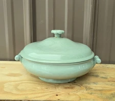 1 Wedgwood Ofetruria & Barlaston Celadon Covered Casserole. 8-1/4"W x 5-1/2"H