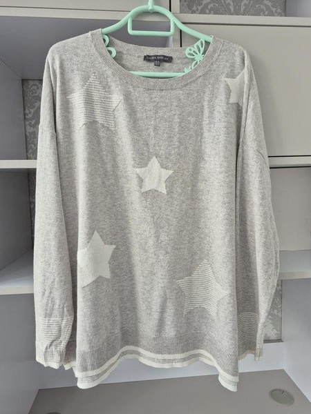 Women Laura Ashley Sweater Grey Cashmere L