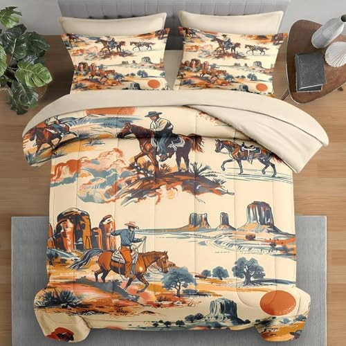 Pcs Comforter Set Size, Desert West Horse Sunset Twin Western