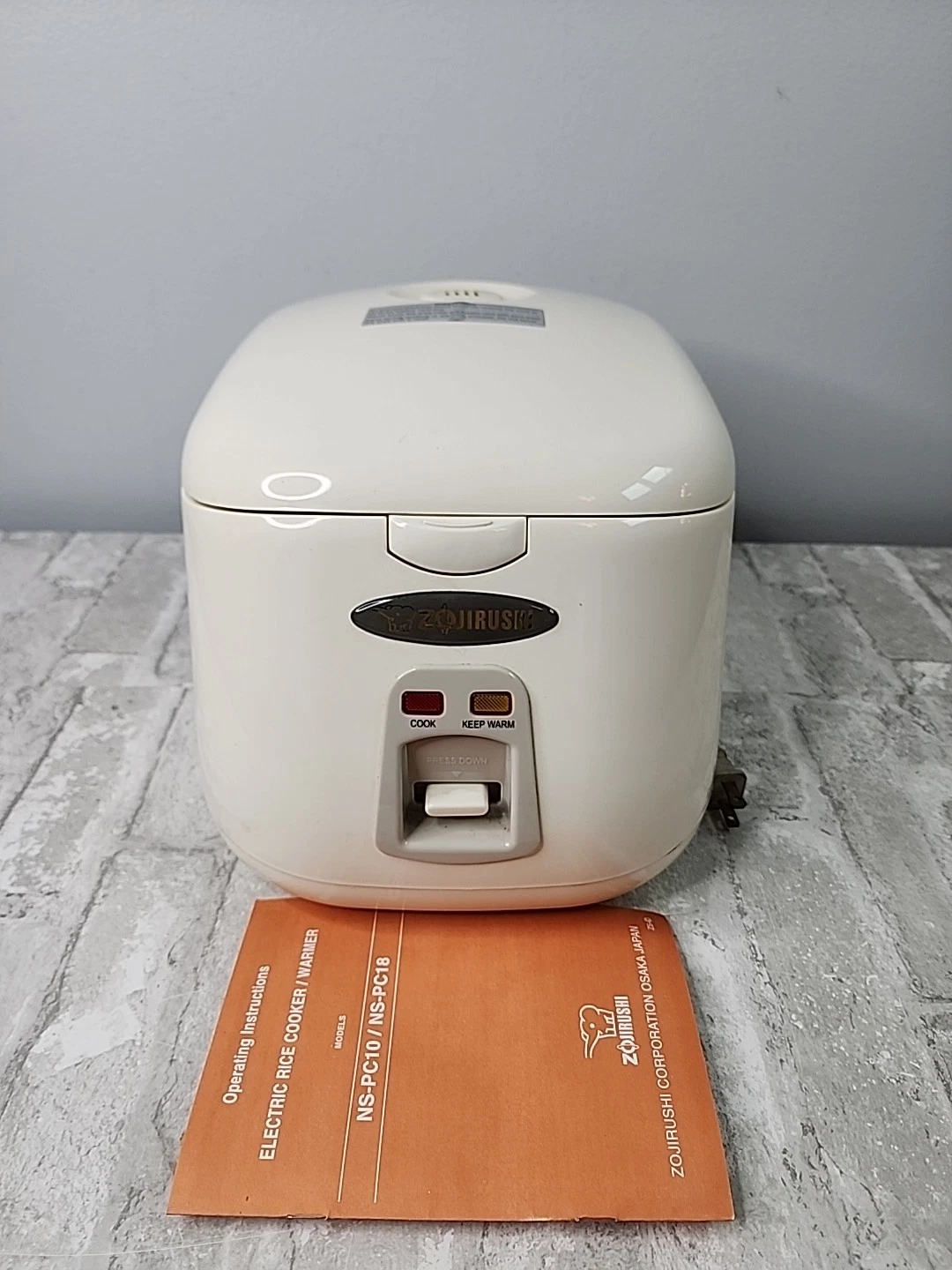 Zojirushi NS-PC10 Electric Rice Cooker Warmer 5 Cup White with Manual Tested