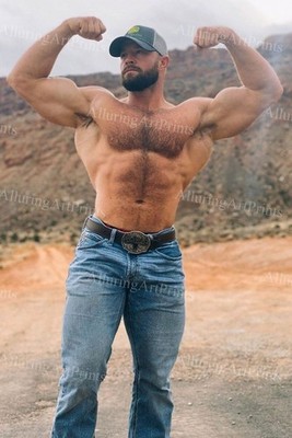Male Model Photo Print Muscular Handsome Jock Shirtless Hunk Abs -UU790