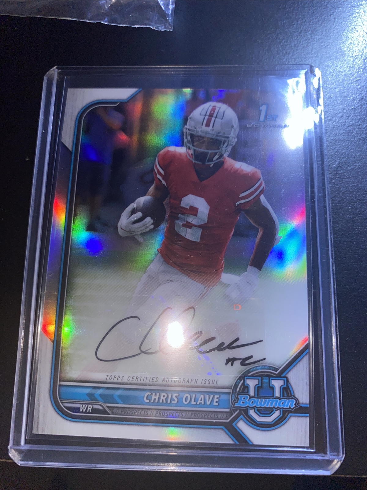 2021-22 Bowman University Chrome Chris Olave Auto 1st Refractor Rookie Autograph