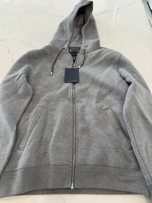 Louis Vuitton jacket men large Grey ZipUp Travel Hoodie Brand New 100% Authentic