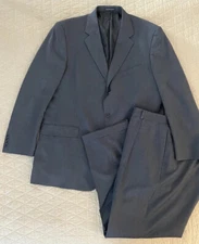 DANIEL CREMIEUX COLLECTION Micro Nailhead Wool Suit in Grayish Blue Size 46 L