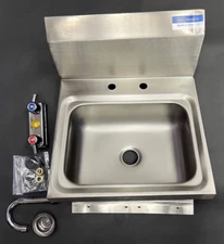BK Resources HSB-D-1410-P-G Stainless Steel Hand Sink w/ Faucet (Small Dents)