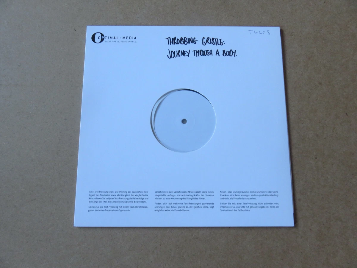 THROBBING GRISTLE Journey Through A Body RARE WHITE LABEL TEST PRESSING LP TGLP8