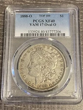 AVC- 1888-O VAM-17 “OVAL O” MORGAN DOLLAR TOP 100 PCGS XF40